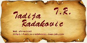 Tadija Radaković vizit kartica
